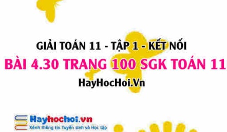 Giải bài 4.30 trang 100 Toán 11 tập 1 SGK Kết nối tri thức